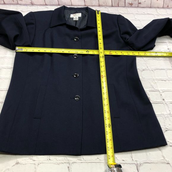 Vintage Talbots Women Blazer Jacket Size 16 Dark Blue 100% Wool B196 -27 - Picture 4 of 16